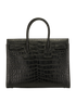 Medium Day Bag, &pound;1,200, Handbags, Black, Crocodile, Back view